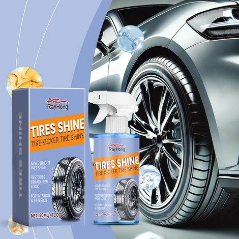 Car tire retreading spray - Cleans and retreads tire stains, waterproof, stain-resistant, and protects against tire aging - 120ml (1/5)