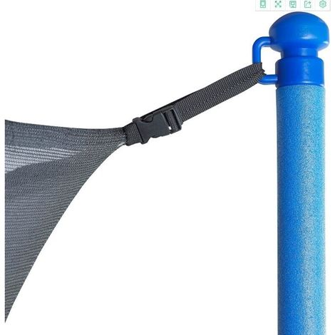 Filet de protection pour trampoline 12 pieds – 8 poteaux – Tissage haute densité – Coussin de protection des ressorts en mousse EPE (1/4)