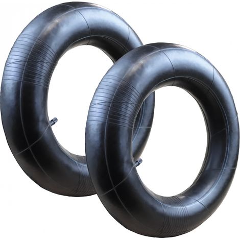 Linxor – Lot de 2 chambres à air 4.80/4.00-8 pour brouette, diable, chariot – Caoutchouc robuste – Valve droite pour étanchéité maximale (1/4)