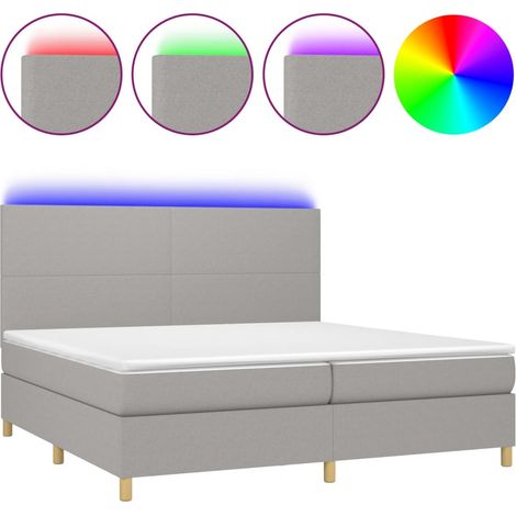 Maison Exclusive - Sommier à lattes de lit et matelas et LED Gris clair 200x200 cm (1/5)