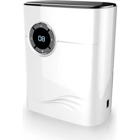 Déshumidificateur d'air domestique (blanc) 1200 ml, élimine l'humidité, purifie l'air aux ions négatifs, portable (1/5)