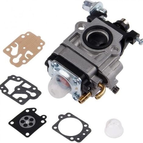 KT97569 Carburateur pour Moteur de Débroussailleuse 52cc 49cc 43cc 40cc Kit Carbu à Deux Temps avec Joint Membrane Kit de réparat (1/4)