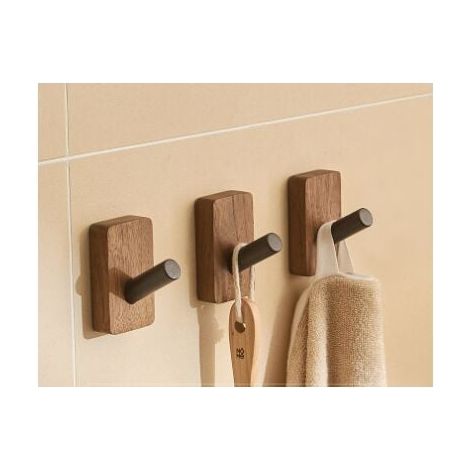 3 Porte Manteau - Manteaux en Bois, Crochet Mural Pour Chapeaux, Clés, Serviettes, Portefeuilles, Décoration de Salon, Salle de Bain, Chambre à Coucher, Cuisine, Garde-Robe-B (1/4)
