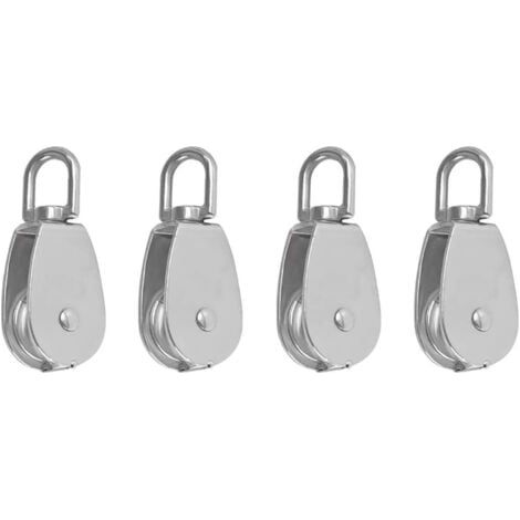 Lot de 4 poulies pivotantes M15 en acier inoxydable pour levage de poulie à une seule roue (1/3)
