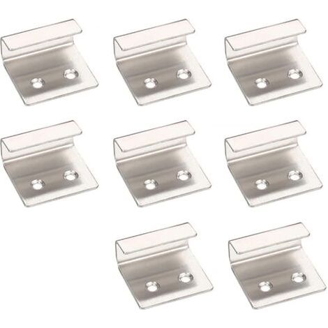 Lot de 8 supports de suspension acier inoxydable kit de fixation pour miroir support robuste pour carrelage en céramique (argent) (1/5)