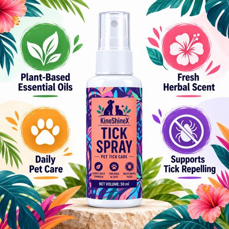 KineShineX Pet Zeckenspray: Ein unverzichtbares Spray für Spaziergänge mit dem Hund im Freien, das Ihren Hund vor Zeckenbissen schützt. (1/4)