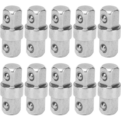 Ensemble de 10 adaptateurs pour clés de 3/8 pouce, outils convertisseurs de clés à double extrémité en acier inoxydable (1/5)