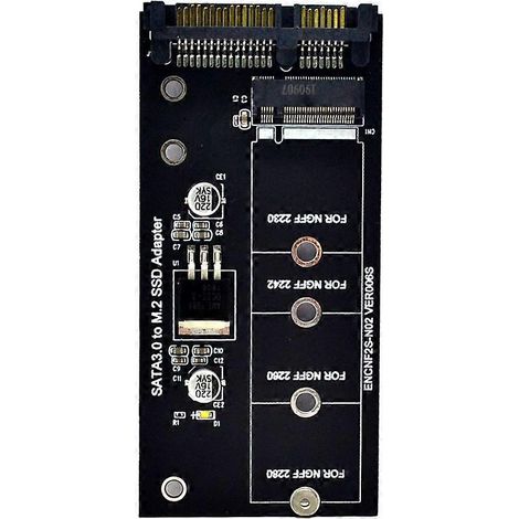 Adaptateur NGFF M.2, adaptateur SATA3 M.2 vers SATA, carte d'extension SSD M.2 vers SATA, support clé B 30/42/60/80 mm (1/5)