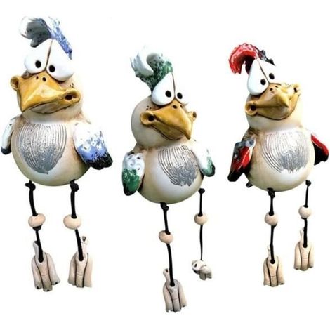 3pc Poule Décoration Exterieur Jardin Amusante Statue De Poulet en Résine Décoration De Jardin Piquets De Pelouse Jardin .yd