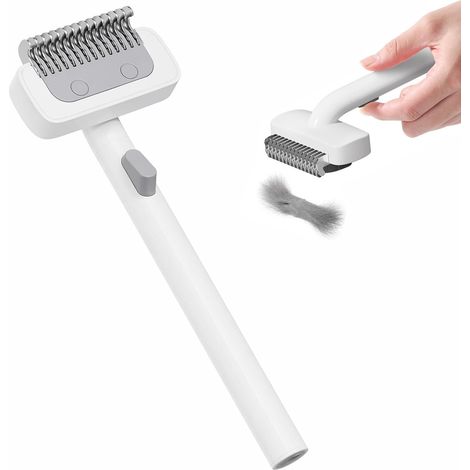 Brosse Chat et Chien Poils Courts et Longs, Peigne Chat Démêlant Sous-Poil, Brosse de Toilettage Ergonomique pour Éliminer les Poils Morts et Nœuds, Outil de Massage Doux (1/5)