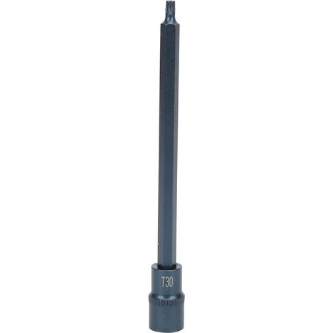 Embout tournevis étoile Torx – tige hex 1/2" – T30 – acier allié S2 – antirouille – clé à cliquet – outil main