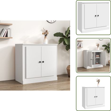 Sideboard Weiß 70x35,5x67,5 cm Holzwerkstoff - Schreibtisch - Wohnzimmermöbel - Sideboard Weiß - Regal - Aufbewahrung (1/5)