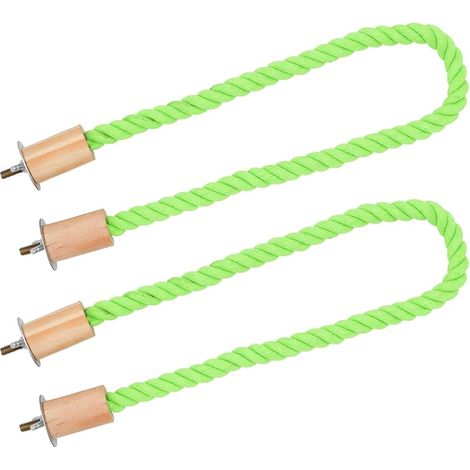 2 x Hemp Rope Perches for Birds, Bird Perch, Parrot Claw Sharpener, Standing Climbing Perch, Bird Cage Accessories for Parrots, Lovebirds (Green) (1/5)