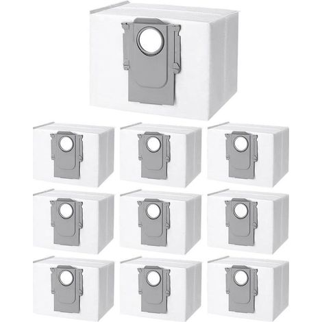 10 Sacs à Poussière Accessoires pour Xiaomi Roborock S8+/S8 Pro Ultra S7 MaxV Ultra/S7 Pro Ultra/Q7+/ Q7 Max+/Q5+/T8,Sacs d'aspirateur de Rechange pour Roborock s7 Station d'Aspiration