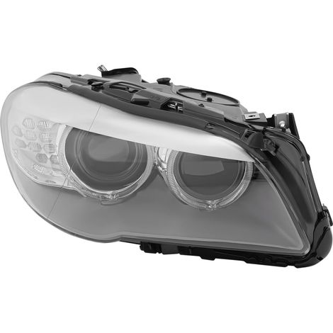 Phare xénon droit pour BMW Série 5 F10 F11 2009-2013 avec LED DRL sans AFS OE 63117271912 Remplacement direct Noir Chrome Verre transparent 12 V HID Phare principal (1/5)