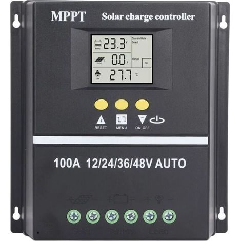 Contrôleur de Charge Solaire , Double Port USB, Écran LCD Rétroéclairé, Régulateur 12V/24V/36V/48V Auto-Adaptatif (1/4)
