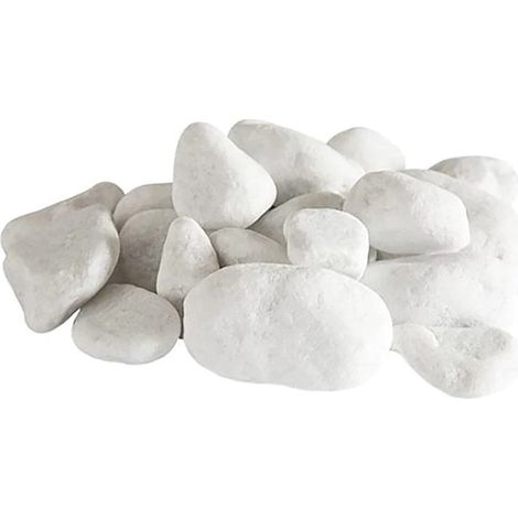 Set Ghiaia Bianca 24 Sassi Decorativi per Stufe e Camini a Bioetanolo