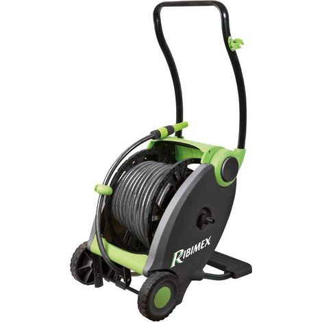 Dévidoir à Pied 50m - D.12,5mm - Sur Roulettes - Pratique et Ergonomique - Idéal pour Jardin - D-Work