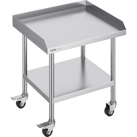 Acier Inox Robuste Mobilité et Nettoyage Faciles Table de Préparation Alimentaire Cuisine Restaurant 61x71 cm (1/5)