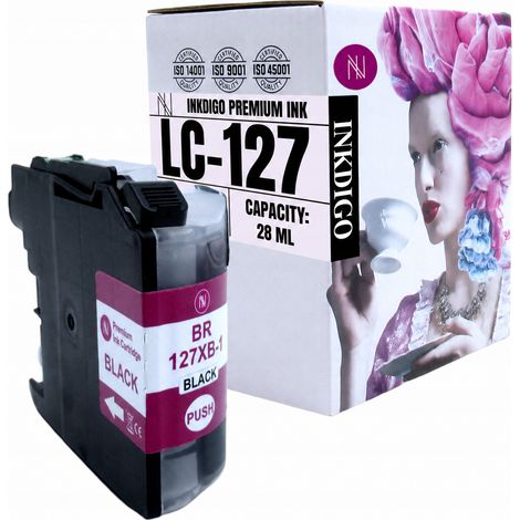 Inchiostro Inkdigo LC127BK compatibile con Brother DCP-J4110DW MFC-J4310DW, certificato TÜV. (1/5)