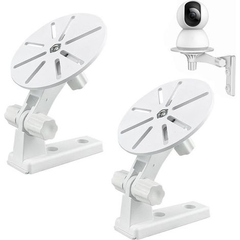 Soporte para cámara, 2 piezas, Montaje en pared, Ángulo ajustable 360°, Apto para cámaras Xiaomi con un diámetro de base de 48 mm, Blanco (1/5)