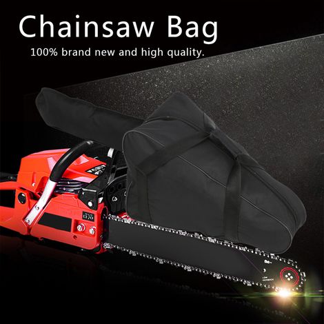 Sac de transport pour tronçonneuse, robuste et imperméable, en tissu Oxford, pour bûcheron (noir) (1/5)