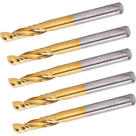 5 fraises carbure monobloc pour aluminium, 2 tailles pour usinage CNC, 4x17x45mm, outils de coupe professionnels