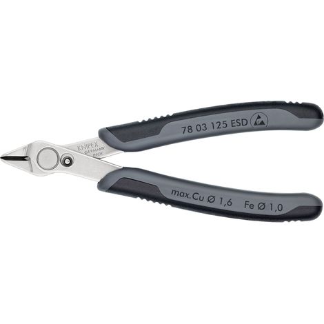 KNIPEX 78 03 125 ESDSB Electronic Super Knips® ESD with multi-component handles 125 mm