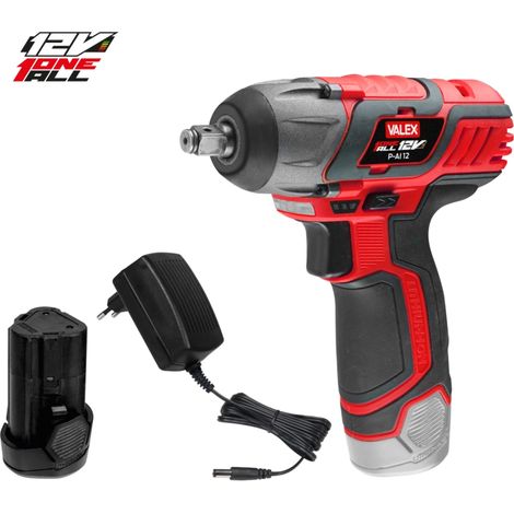 avvitatore ad impulsi a batteria valex "p-ai 12" 12v, con batteria 2ah e caricabatterie