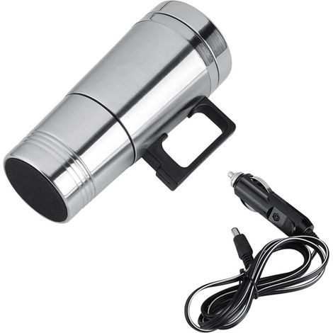 300ml Car Heating Mug, Stainless Steel Electric Insulated Coffee Bottle, with Leak-Proof Lid and 12V Charger