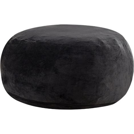 Pouf sacco 3FT nero per adulti, poltrona lounge morbida e pieghevole in spugna, MODENUIT (1/5)