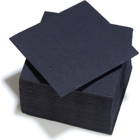 50 Serviettes Tex Touch cocktail 25x24cm Noir