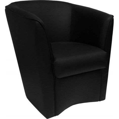 Poltrona per casa ufficio Valentina in ecopelle Nero (1/5)