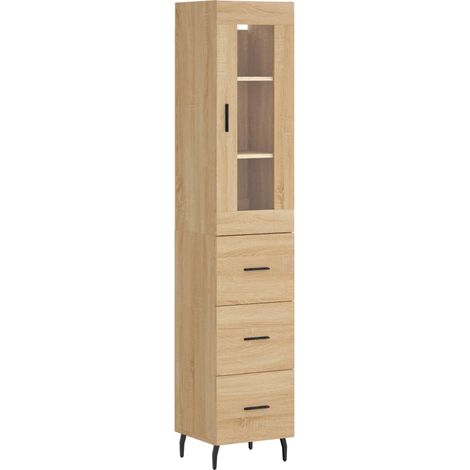 Aparador-cómoda-mueble-organizador-cocina-salón-salón-comedor-alto-Sonoma-345x34x180cm-madera-ingeniería-marrón-020033962