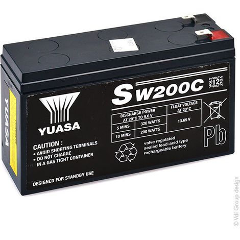 Yuasa - Batterie onduleur (UPS) YUASA SW200C 12V 5.8Ah F6.35/F4.8 (1/2)