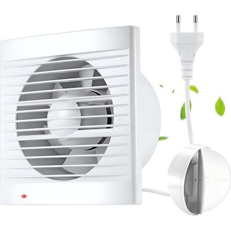150mm VMC Salle de Bain, VMC Extracteur, 22W Extracteur d'Air Avec Clapet Anti Retour, 1m UE Prise pour Salle de Bain,Cuisine,Bureau,WC (1/5)