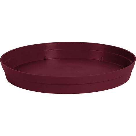 EDA – Soucoupe ronde 28 cm pour pot 40 cm – Rouge bourgogne en polypropylène – Usage intérieur et extérieur – Collection Toscane (1/2)