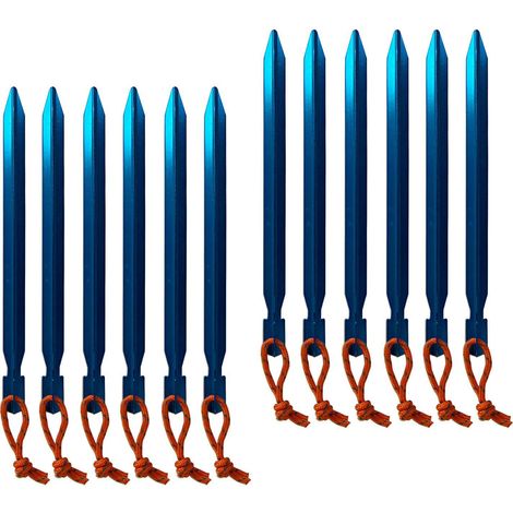 Lot de 12 piquets de tente en aluminium pour l'extérieur (1/2)