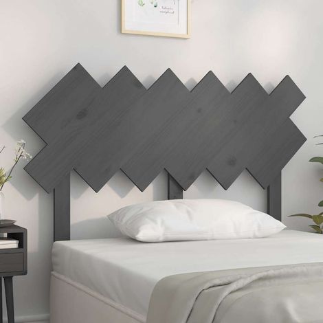 vidaXL Cabecero de cama madera maciza de pino gris 122,5x3x80,5 cm (1/5)