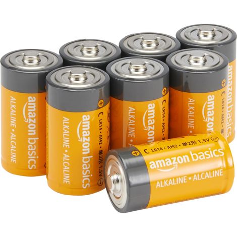 Lot de 8 piles alcalines type C multi-usage, 1,5 V, durée de conservation de 5 ans (1/5)