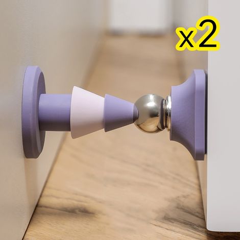 Butée Porte Magnétique Silicone sans Perçage, pour Chambre et Salle de Bain (1/2)