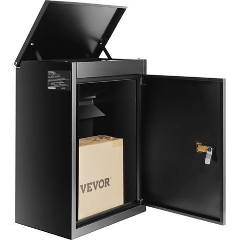 VEVOR Boite a Colis 39x27x52,2 cm Boite aux Lettres en Acier Galvanise Verrouillable Code Autoportante Montage Mural Deflecteur Antivol Amovible Etanche IPX3 Depot Colis pour Maison Exterieur Porche