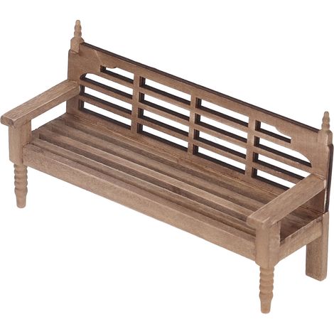 Banc de Jardin Miniature en Bois 1:12 Non Peint pour Maison de Poupée - Accessoires Miniatures Parc