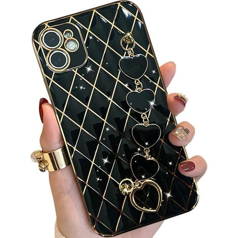 Questa custodia per telefono a copertura totale presenta un ciondolo a forma di cuore, un design elegante ed ecologico ed è adatta a donne e ragazze. È compatibile con iPhone 11 (6,1 pollici). (1/2)