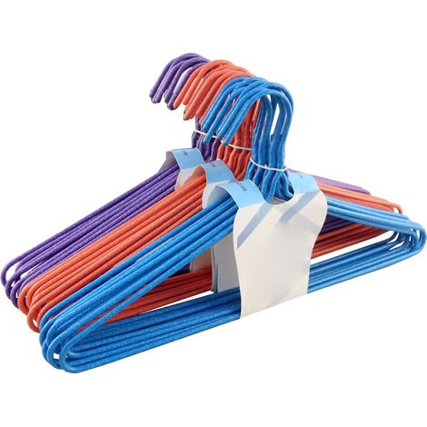Cintre Vêtement Lot de 10 Antidérapant Fer Plastifié 46cm Ultra-fin Robuste (1/5)