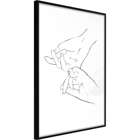 Affiche Murale Encadrée "Joined Hands White" 30 x 42 cm Noir
