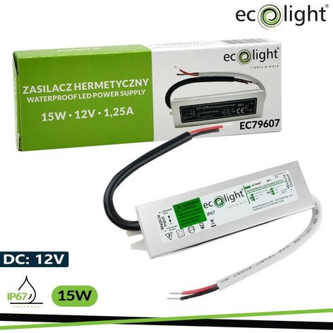 Alimentatore LED IP67 15W 12V 1,25A Ecolight EC79607 (1/3)