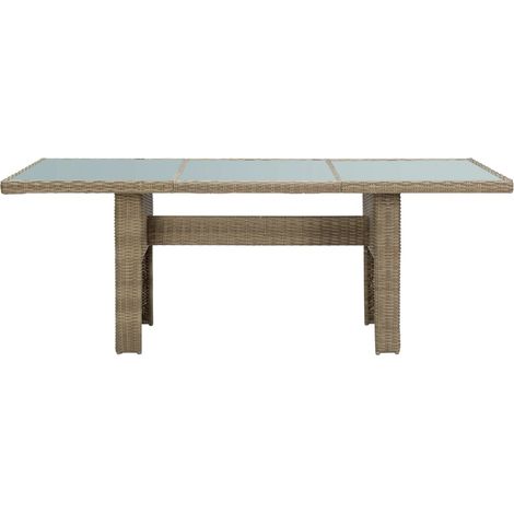 Maison Exclusive - Tavolo da Giardino Marrone 200x100x74 cm in Vetro e Polyrattan