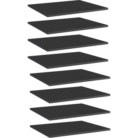 vidaXL Panneaux de bibliothèque 8 pcs noir brillant bois d’ingénierie