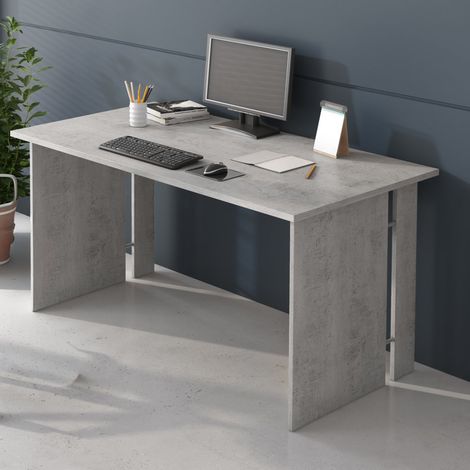 Zibello-Schreibtisch, modular, Kabeldurchführungen, Tischplatte Grau, 150x78,2x75h cm Betonoptik Grau (1/3)